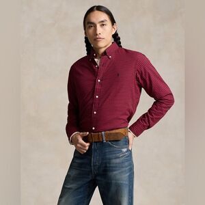 Ralph Lauren Flannel Shirt Mens Medium Red Plaid Button Down‎ Long Sleeve